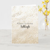 金ゴールドヒョウ印刷カーキクリームベージュウォーター色 カード (黄色い花)