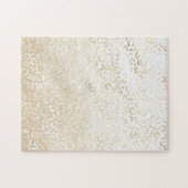 金ゴールドヒョウ印刷カーキクリームベージュウォーター色 ジグソーパズル (横)