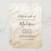 金ゴールドヒョウ印刷カーキクリームベージュウォーター色 招待状 (正面/裏面)