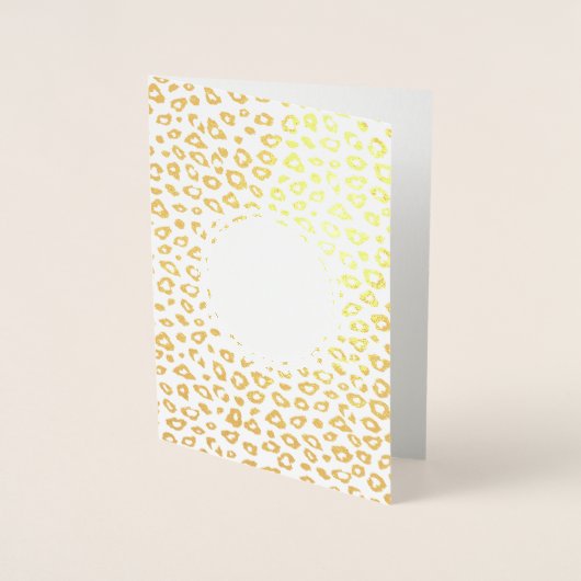 金ゴールドヒョウ印刷パーソナライズされた誕生日 箔カード (正面)