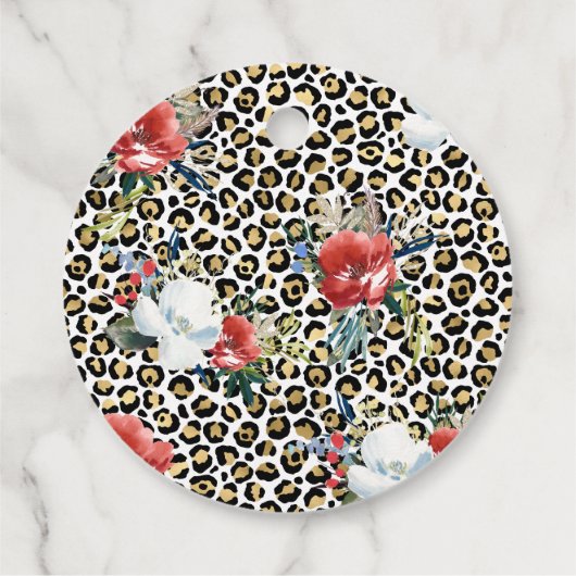 金ゴールドヒョウ印刷フローラパーソナライズされた引用文 フェイバータグ (裏面)