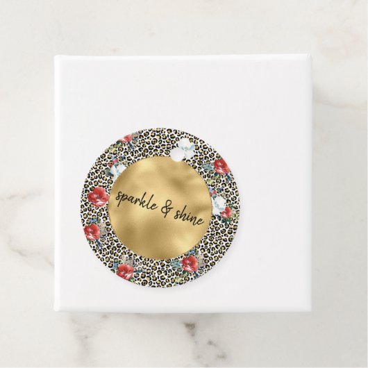 金ゴールドヒョウ印刷フローラパーソナライズされた引用文 フェイバータグ (インサイチュ)