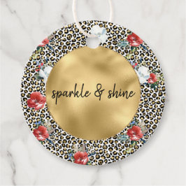 金ゴールドヒョウ印刷フローラパーソナライズされた引用文 フェイバータグ