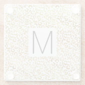 金ゴールドヒョウ印刷モノグラム ガラスコースター (裏面)