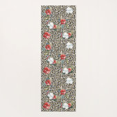 金ゴールドヒョウ印刷用レッドホワイトフローラ ヨガマット (裏面)