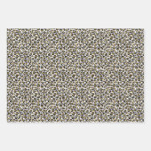 金ゴールドヒョウ印刷用レッドホワイトフローラ ラッピングペーパーシート (正面3)