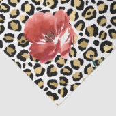 金ゴールドヒョウ印刷用レッドホワイトフローラ 薄葉紙 (詳細)