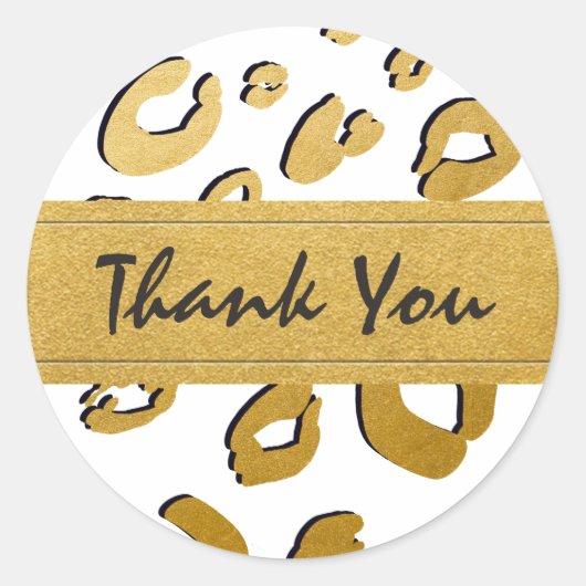 金ゴールドヒョウ印刷ANYカラーパーティー好意ステッカー ラウンドシール (正面)