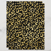 金ゴールドヒョウ斑点パターンスクラップブック紙 (正面/裏面)