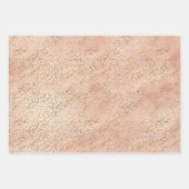 金ゴールドヒョウ柄ピンクローズフローラ ラッピングペーパーシート (正面3)