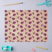 金ゴールドヒョウ柄ピンクローズフローラ 薄葉紙 (クラフト)