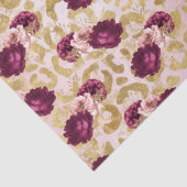 金ゴールドヒョウ柄ピンクローズフローラ 薄葉紙 (詳細)