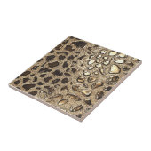 金ゴールドヒョウ金属動物の斑点 タイル (側面)