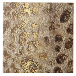 金ゴールドヒョウ金属動物の斑点 タイル