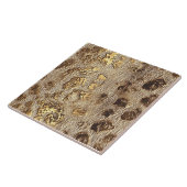 金ゴールドヒョウ金属動物の斑点 タイル (側面)