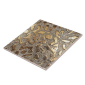 金ゴールドヒョウ金属動物の斑点 タイル (側面)