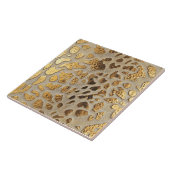 金ゴールドヒョウ金属動物の斑点 タイル (側面)