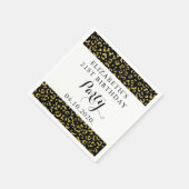 金ゴールドヒョウ、グリッター、ヒョウ柄、誕生日 スタンダードカクテルナプキン (角)