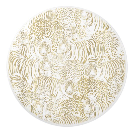 金ゴールドヒョウ セラミックノブ (正面)