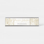 金ゴールドヒョウ デスクネームプレート (正面)