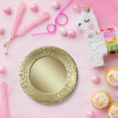 金ゴールドヒョウ ペーパープレート (パーティー)