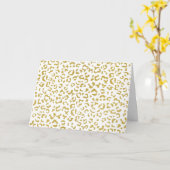 金ゴールドヒョウ、金ゴールドグリッター、ヒョウ印刷 カード (黄色い花)