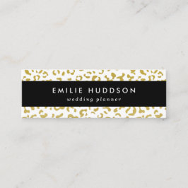 金ゴールドヒョウ、金ゴールドグリッター、ヒョウ印刷 スキニー名刺