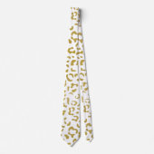 金ゴールドヒョウ、金ゴールドグリッター、ヒョウ印刷 ネクタイ (正面)