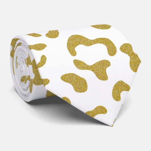 金ゴールドヒョウ、金ゴールドグリッター、ヒョウ印刷 ネクタイ (ロール)