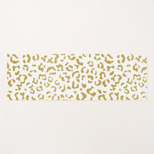 金ゴールドヒョウ、金ゴールドグリッター、ヒョウ印刷 ヨガマット (正面(横))