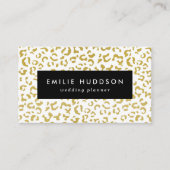 金ゴールドヒョウ、金ゴールドグリッター、ヒョウ印刷 名刺 (正面)