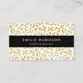 金ゴールドヒョウ、金ゴールドグリッター、ヒョウ印刷 名刺 (正面)