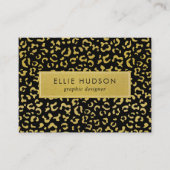 金ゴールドヒョウ、金ゴールドグリッター、ヒョウ印刷 名刺 (正面)