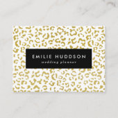 金ゴールドヒョウ、金ゴールドグリッター、ヒョウ印刷 名刺 (正面)