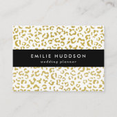 金ゴールドヒョウ、金ゴールドグリッター、ヒョウ印刷 名刺 (正面)