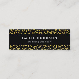 金ゴールドヒョウ、金ゴールドグリッター、ヒョウ柄 スキニー名刺