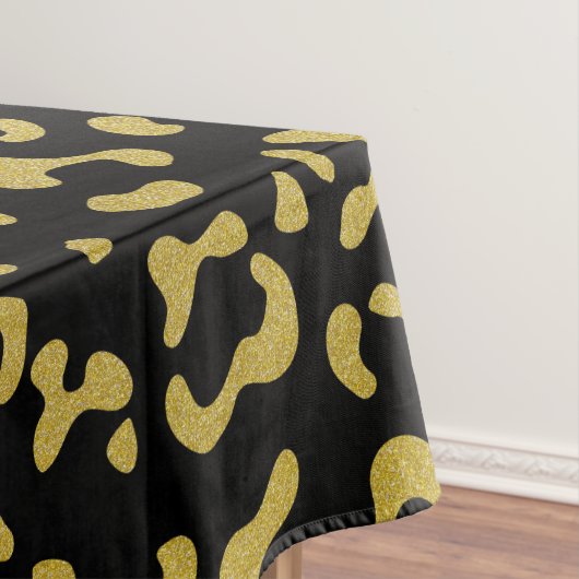 金ゴールドヒョウ、金ゴールドグリッター、ヒョウ柄 テーブルクロス (インサイチュ)