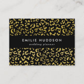 金ゴールドヒョウ、金ゴールドグリッター、ヒョウ柄 名刺 (正面)