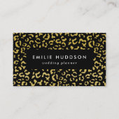 金ゴールドヒョウ、金ゴールドグリッター、ヒョウ柄 名刺 (正面)