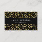 金ゴールドヒョウ、金ゴールドグリッター、ヒョウ柄 名刺 (正面)