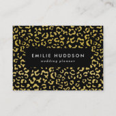 金ゴールドヒョウ、金ゴールドグリッター、ヒョウ柄 名刺 (正面)