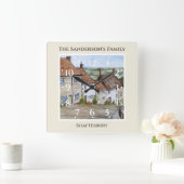 金ゴールドヒルシャフツベリードーセットウォーター絵画カラーズ スクエア壁時計 (ホーム)