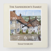 金ゴールドヒルシャフツベリードーセットウォーター絵画カラーズ スクエア壁時計 (正面)