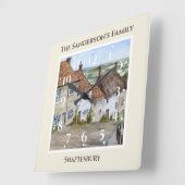 金ゴールドヒルシャフツベリードーセットウォーター絵画カラーズ スクエア壁時計 (傾斜)