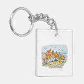 金ゴールドヒルシャフテズベリー水彩 キーホルダー (正面左)