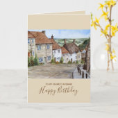 金ゴールドヒル、シャフテスベリー、ドーセットウォーター絵画カラー カード (黄色い花)