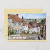 金ゴールドヒル、シャフテスベリー、ドーセットウォーター絵画カラー ポストカード (正面/裏面)