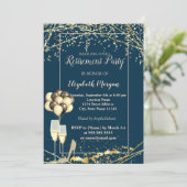 金ゴールドヒール、ガラス、バルーン、ネイビーブルー退任 招待状 (スタンド正面)