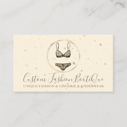 金ゴールドビキニ水着ランジェリー下着ブラパンツ 名刺 (正面)