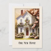 金ゴールドビクトリアンの写真引っ越し祝いパーティー 招待状 (正面)